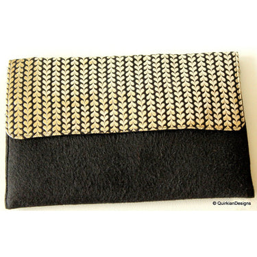 Wedding Party Clutch, Velvet and Brocade Purse, Black And Silver Fabric Purse